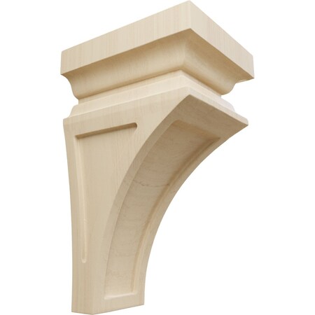 Ekena Millwork 4"W x 4 3/4"D x 8"H Small Nevio Wood Corbel, Rubberwood CORW04X04X08NERW